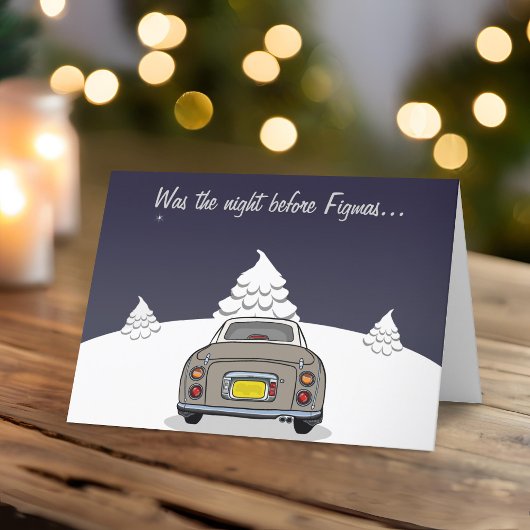 Topaz Mist Figaro Car Weihnachtskarte Feiertagskarte
