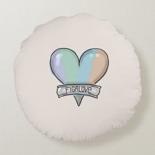 Topaz Mist Figaro round pillow Rundes Kissen (Rückseite)