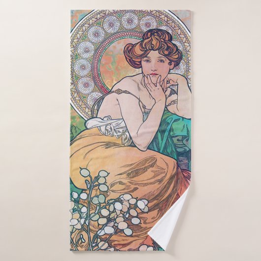 Topaz (Vier Juwelen), Alphonse Mucha Badehandtuch (Badehandtuch)
