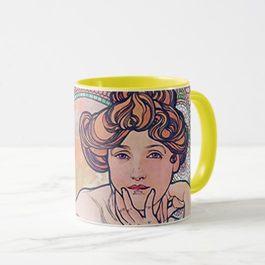 Topaz (Vier Juwelen), Alphonse Mucha Tasse (VorderseiteRechts)