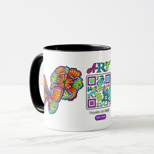 Topeka Art Guild QR Code Tasse (Vorderseite Links)