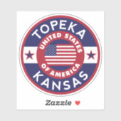 TOPEKA, Kansas Aufkleber (Blatt)
