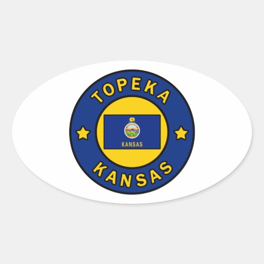 Topeka Kansas Ovaler Aufkleber (Vorderseite)