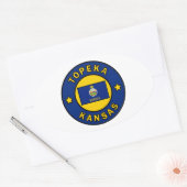 Topeka Kansas Ovaler Aufkleber (Umschlag)