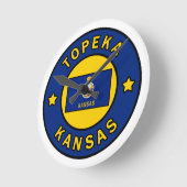 Topeka Kansas Runde Wanduhr (Winkel)