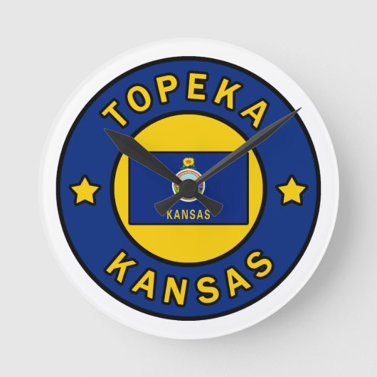 Topeka Kansas Runde Wanduhr (Vorderseite)