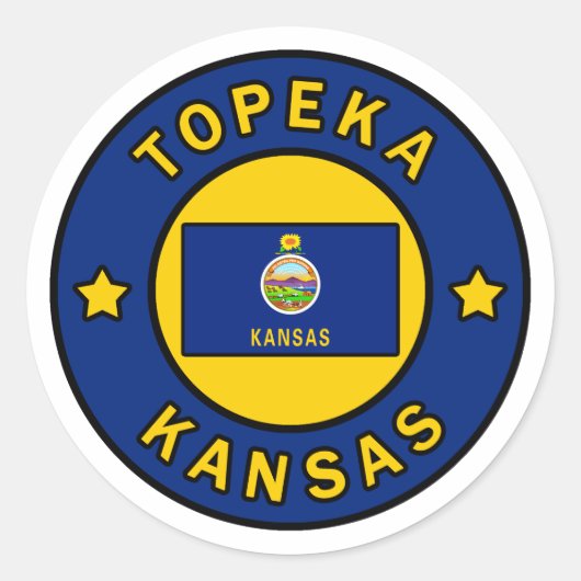 Topeka Kansas Runder Aufkleber (Vorderseite)