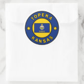 Topeka Kansas Runder Aufkleber (Tasche)