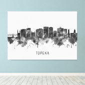 Topeka Kansas Skyline BW Leinwanddruck (Insitu (Holzboden))