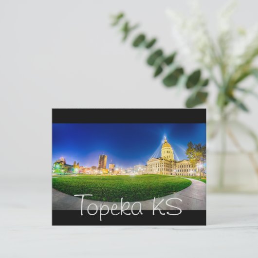 Topeka Kansas skyline Postkarte (Stehend Vorderseite)