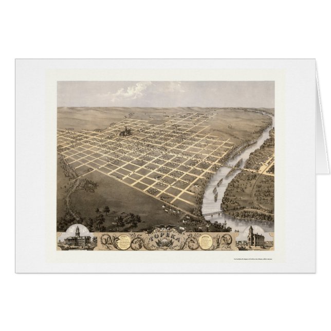 Topeka, KS panoramische Karte - 1869 (Vorderseite (Horizontal))