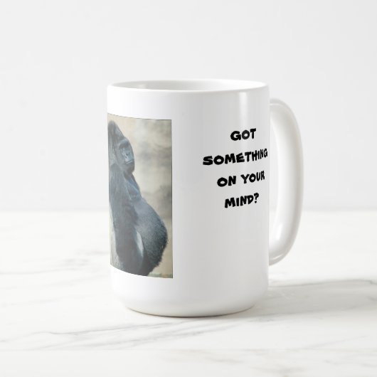 Topf-Bauch-Gorilla-Tasse Kaffeetasse (VorderseiteRechts)