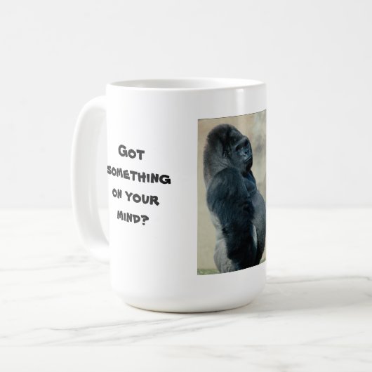 Topf-Bauch-Gorilla-Tasse Kaffeetasse (Vorderseite Links)