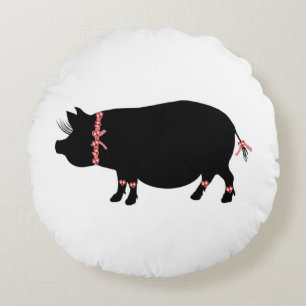 Topf Bellie Schwein-Mädchen Rundes Kissen