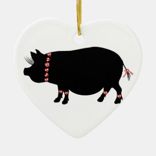 Topf Bellie Schwein (rot) Keramikornament