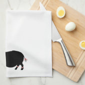 Topf Bellie Schwein (rote Bänder) Küchentuch (Viertel Falte)