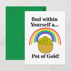 Topf des Goldes in dir selbst St. Patrick's Day  Postkarte