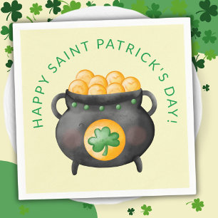 Topf mit Gold Glücklicher St. Patrick's Day Serviette