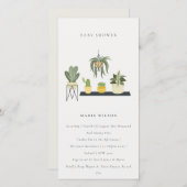 Topfblättrige Pflanze Kinderdusche Einladung (Vorne/Hinten)