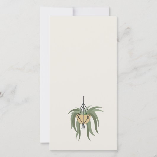 Topfblättrige Pflanze Kinderdusche Einladung (Rückseite)