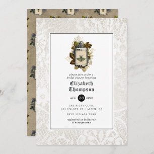 Töpfchen Flasche und Spitzen Gothic Brautparty Einladung