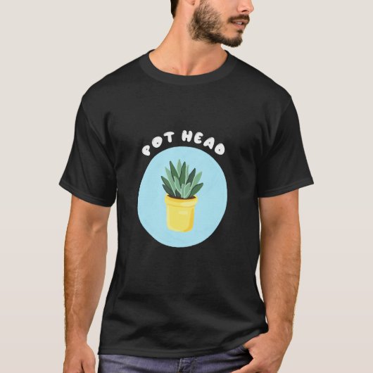 Töpfchen Kopf Topfpflanze Cool Gärtner Sukkulente T-Shirt (Vorderseite)