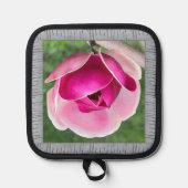 Töpfchen mit schöner rosa Magnolia Topflappen (Vorderseite)