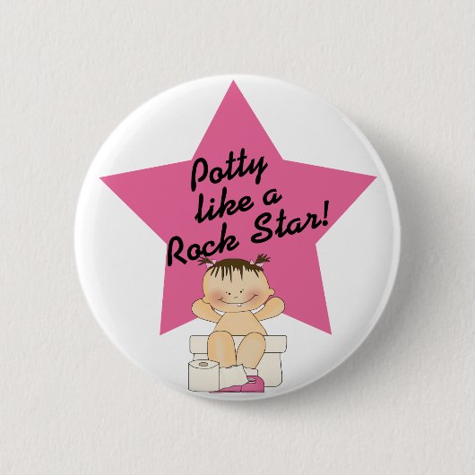 Töpfchen mögen ein Rockstar-Mädchen Button (Vorderseite)