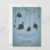 Töpfchen & Schlüssel Geburtstag Tee Party Einladung (Rückseite)