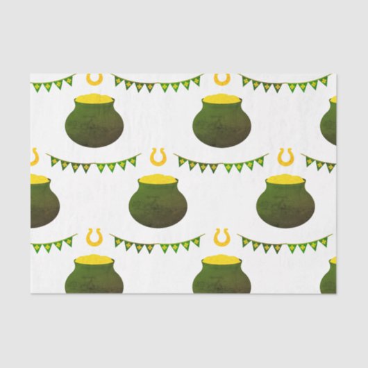 Töpfe aus Gold und Hufeisen Seidenpapier (Vorderseite)