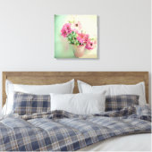 Töpfe aus rosa Blume Leinwanddruck (Insitu (Schlafzimmer))