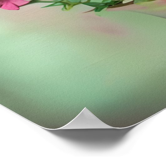 Töpfe aus rosa Blume Poster (Ecke)