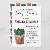 Töpfe Sukkulente Pflanze Kinderdusche Einladung (Vorne/Hinten)