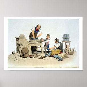 Töpfer, "vom Kostüm von Großbritannien", publishe Poster