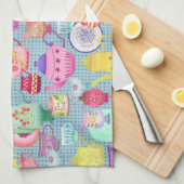 Töpferblau Geschirrtuch (Viertel Falte)