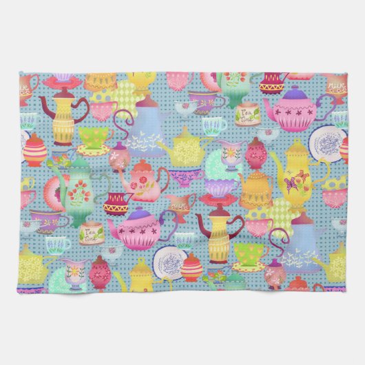 Töpferblau Geschirrtuch (Horizontal)