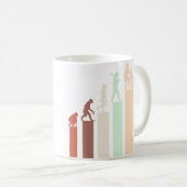 Töpferei-Evolution Alte Handwerkskunst Retro-Töpfe Kaffeetasse (VorderseiteRechts)
