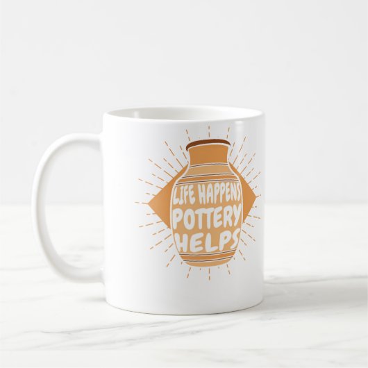 Töpferei hilft beim Leben Hobby Töpferei Pro Töpfe Kaffeetasse (Links)