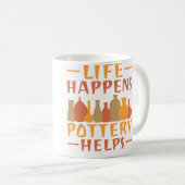 Töpferei hilft im Leben Kaffeetasse (VorderseiteRechts)