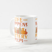 Töpferei hilft im Leben Kaffeetasse (Vorderseite Links)
