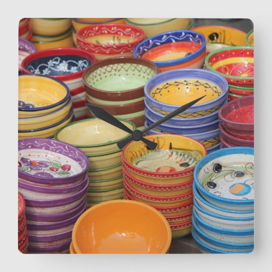 Töpferei in der Provence Quadratische Wanduhr (Vorderseite)