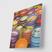 Töpferei in der Provence Quadratische Wanduhr (Winkel)