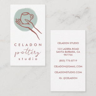 TÖPFEREI Keramikstudio Elegant Handgezeichnet INDI Visitenkarte