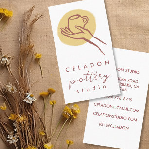 TÖPFEREI Keramikstudio Elegant Handgezeichnet INDI Visitenkarte