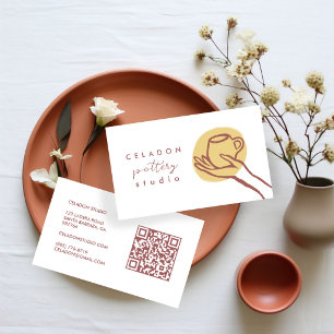 TÖPFEREI Keramikstudio Eleganter handgezeichneter Visitenkarte