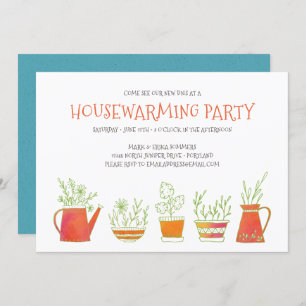 Töpferei und Pflanze Party zur Erwärmung von Wohnu Einladung