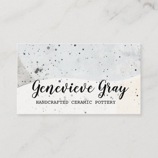 Töpferhandgearbeitete moderne Kalligraphieschrift Visitenkarte (Vorderseite)