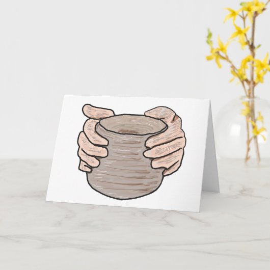 Töpferhandschuhe Karte (Gelbe Blume)