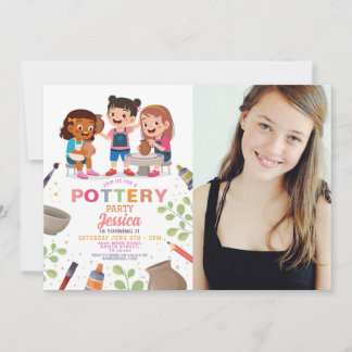 Töpferhandwerk Clay Art Pots Foto Geburtstag Einladung