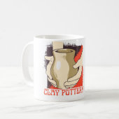 Töpferkunst Retro Kaffeetasse (Vorderseite Links)
